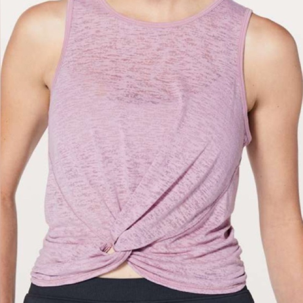 Lululemon Knot Front Tank – Burnout Mauve, Size 2 to 4 (Estimated)